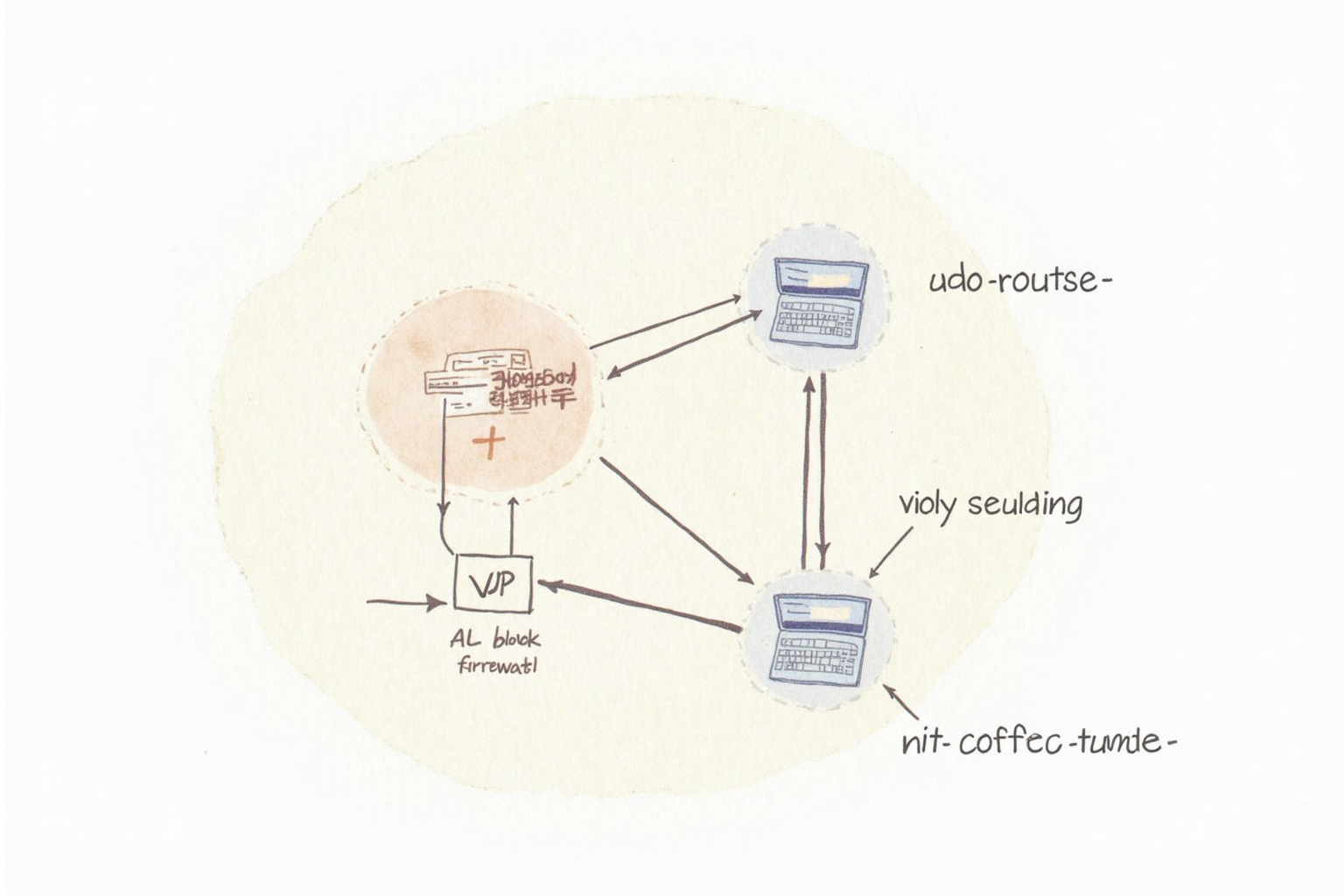 Firewall rules diagram blocking traffic outside VPN tunnel