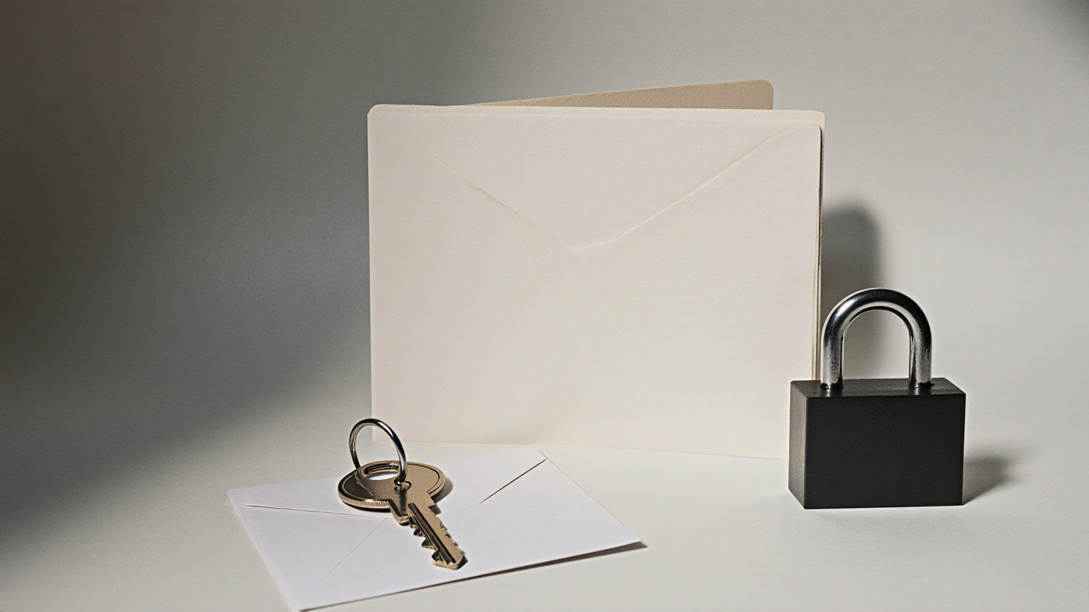 Blank folder, security key, and lockbox after recovery